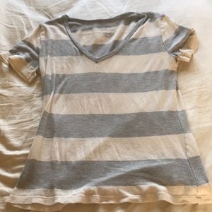 striped v-neck